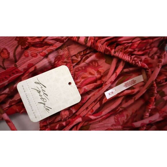 Free People OB1486669 Women's Sz Medium Floral Pixie Cross Back Tunic Top $98 - Picture 5 of 8